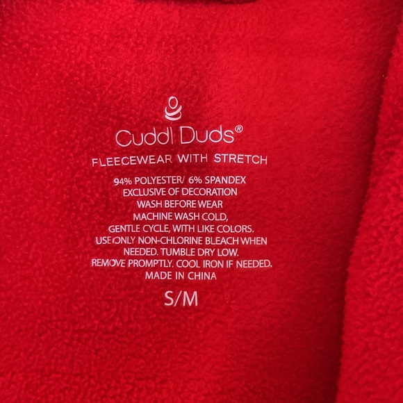 Cuddl Duds size, small/medium, red, hooded fleece robe jacket - Picture 3 of 4